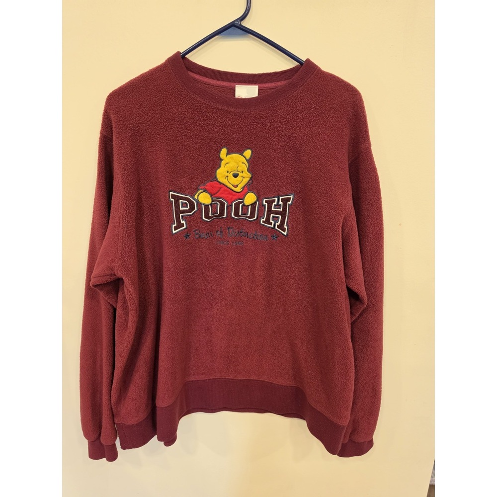 Vintage Disney Store Winnie The Pooh Crew Neck Sweatshirt Size Large Embroidered